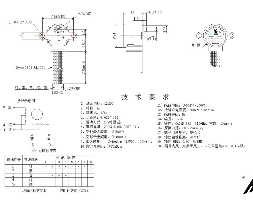窗簾電機參數(shù)表