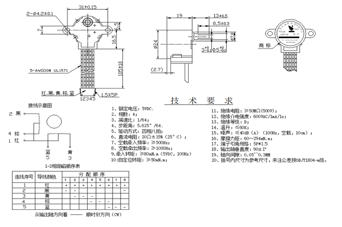激光燈步進(jìn)電機(jī)參數(shù)