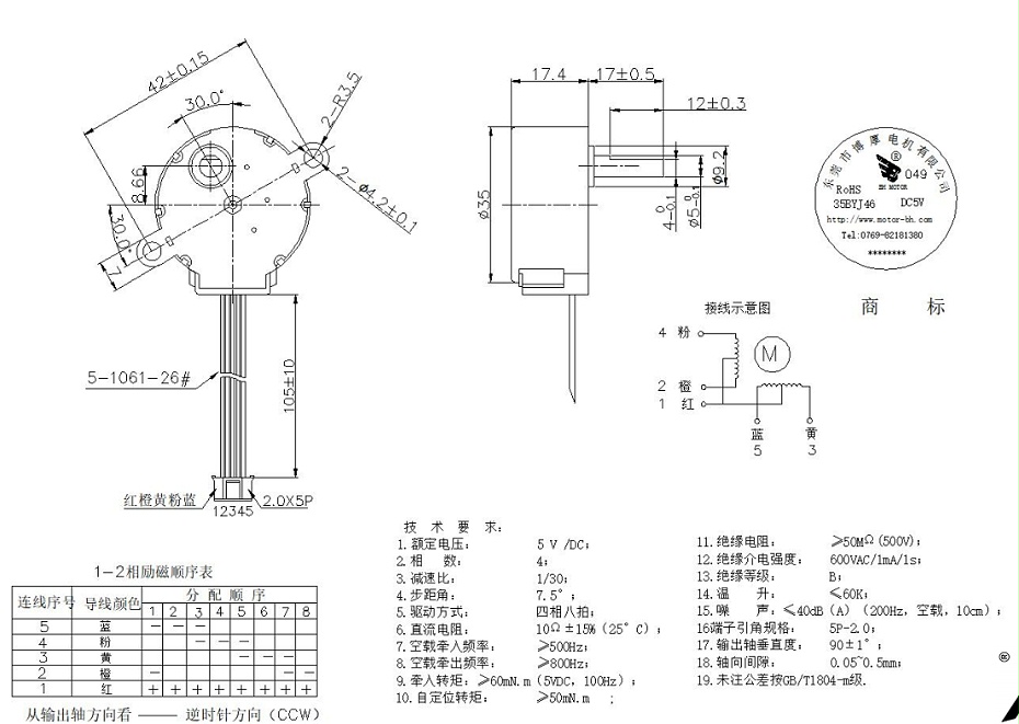 步進(jìn)電機(jī)參數(shù)表